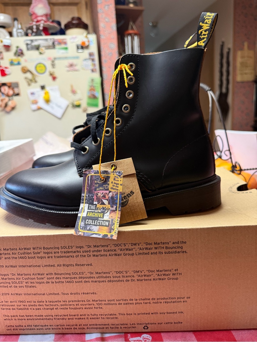 Dr. Martens Black Leather 8-Eye Lace-Up Boots Size 7
